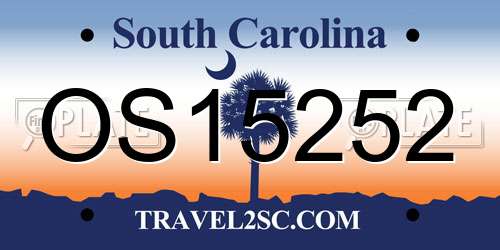 OS15252 South Carolina License Plate