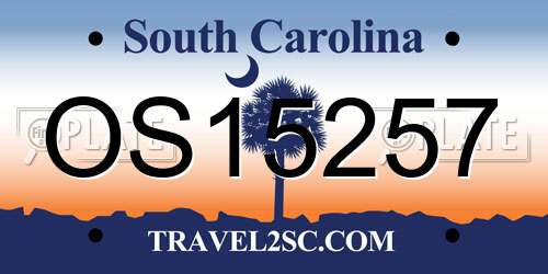 OS15257 South Carolina License Plate