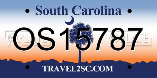 OS15787 South Carolina License Plate
