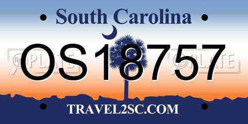 OS18757 South Carolina License Plate