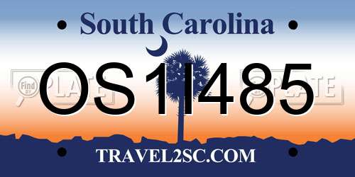 OS1I485 South Carolina License Plate