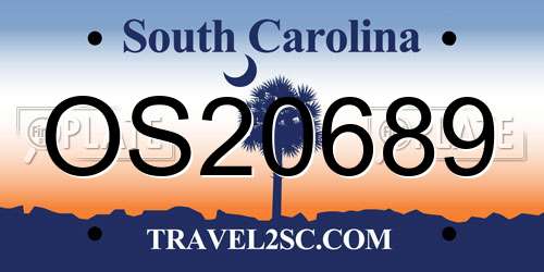 OS20689 South Carolina License Plate