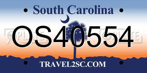 OS40554 South Carolina License Plate