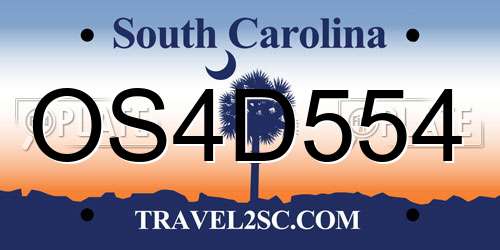 OS4D554 South Carolina License Plate