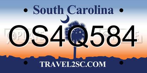 OS4Q584 South Carolina License Plate