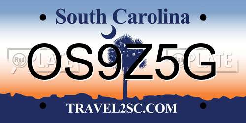 OS9Z5G South Carolina License Plate
