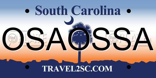 OSAOSSA South Carolina License Plate