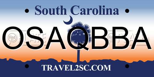 OSAQBBA South Carolina License Plate