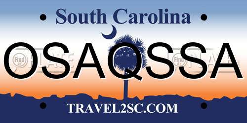 OSAQSSA South Carolina License Plate