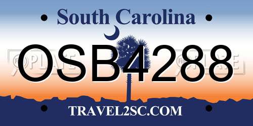 OSB4288 South Carolina License Plate