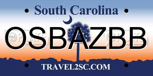 OSBAZBB South Carolina License Plate