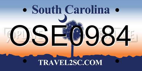 OSE0984 South Carolina License Plate