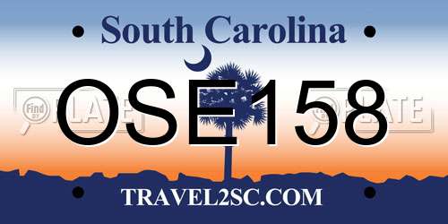 OSE158 South Carolina License Plate