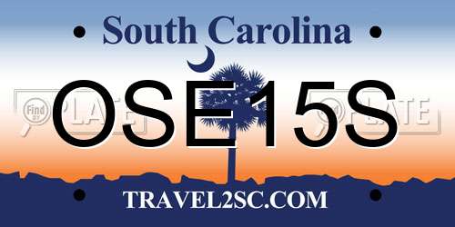 OSE15S South Carolina License Plate