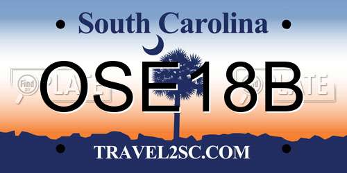 OSE18B South Carolina License Plate