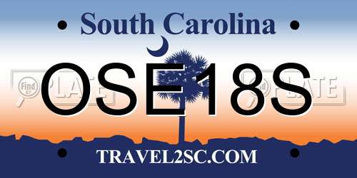 OSE18S South Carolina License Plate