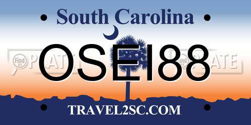 OSEI88 South Carolina License Plate