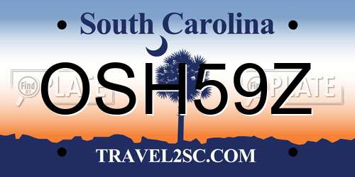 OSH59Z South Carolina License Plate