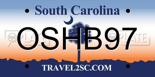 OSHB97 South Carolina License Plate