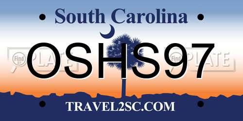 OSHS97 South Carolina License Plate