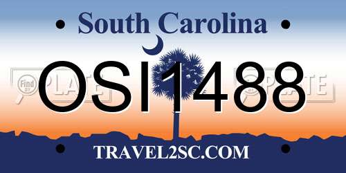 OSI1488 South Carolina License Plate