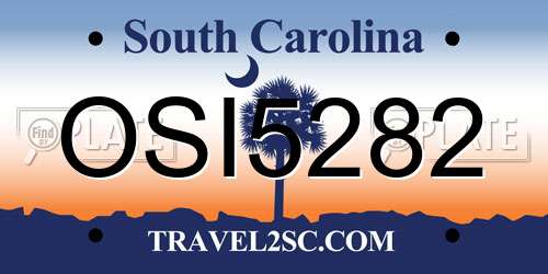 OSI5282 South Carolina License Plate