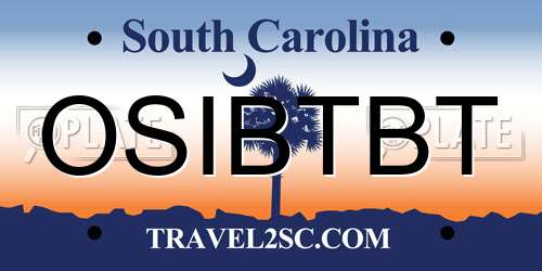 OSIBTBT South Carolina License Plate