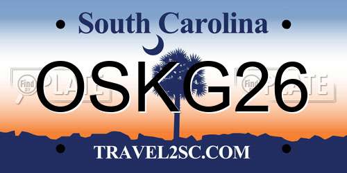 OSKG26 South Carolina License Plate