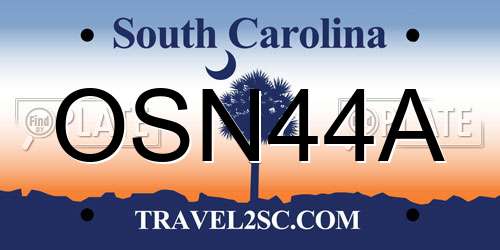 OSN44A South Carolina License Plate
