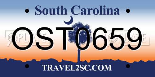 OST0659 South Carolina License Plate