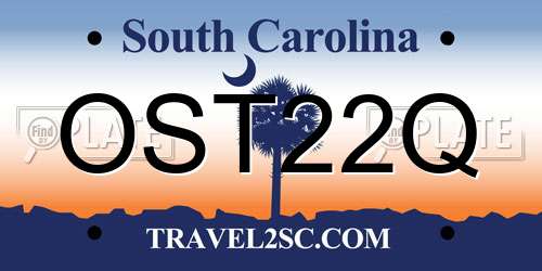 OST22Q South Carolina License Plate