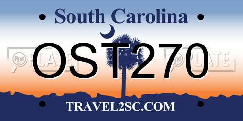 OST270 South Carolina License Plate