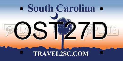OST27D South Carolina License Plate