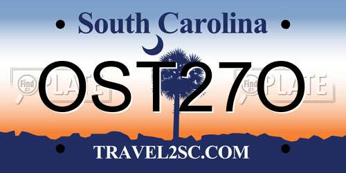 OST27O South Carolina License Plate