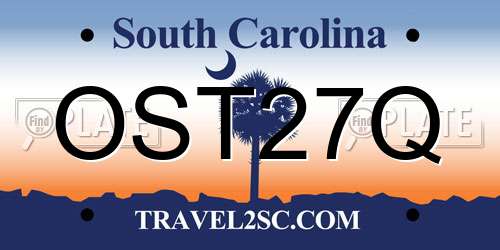 OST27Q South Carolina License Plate
