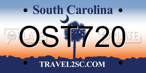 OST720 South Carolina License Plate