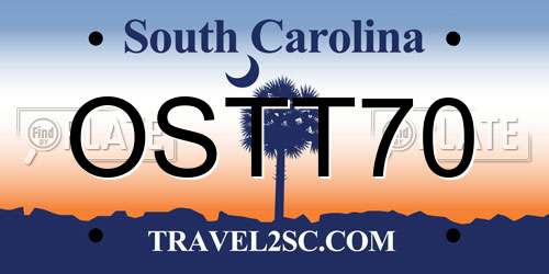 OSTT70 South Carolina License Plate