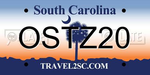 OSTZ20 South Carolina License Plate
