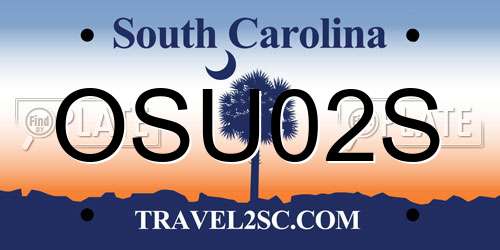 OSU02S South Carolina License Plate