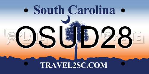 OSUD28 South Carolina License Plate