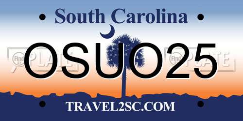 OSUO25 South Carolina License Plate
