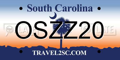 OSZZ20 South Carolina License Plate