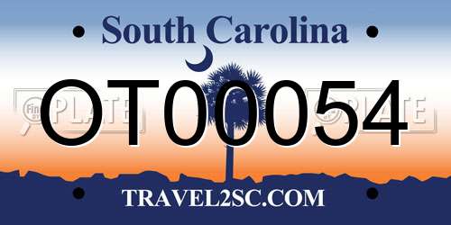 OT00054 South Carolina License Plate