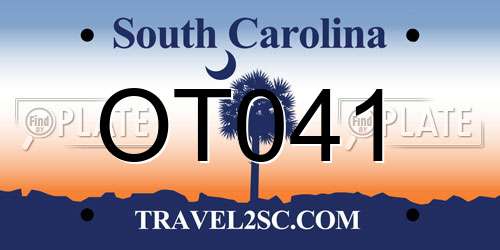 OT041 South Carolina License Plate