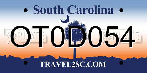 OT0D054 South Carolina License Plate