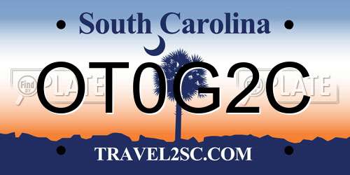 OT0G2C South Carolina License Plate