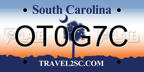OT0G7C South Carolina License Plate