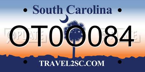 OT0O084 South Carolina License Plate