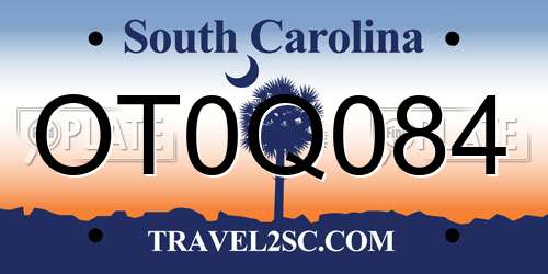 OT0Q084 South Carolina License Plate