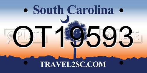 OT19593 South Carolina License Plate